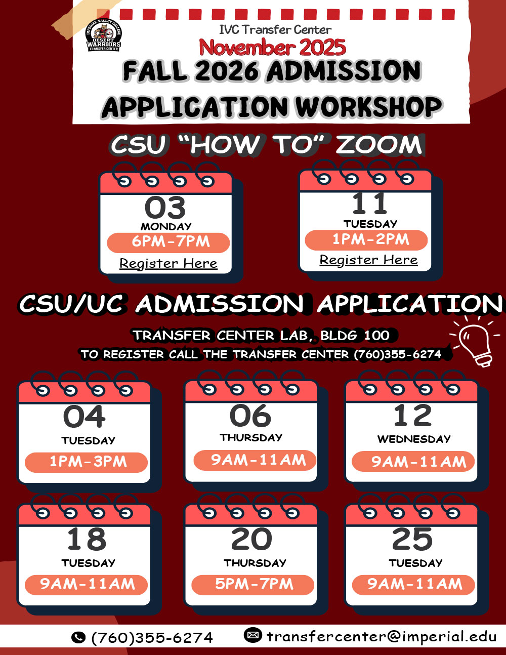 Fall 2026 Admissions Workshop
